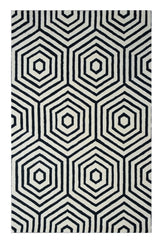 Nexus White Black Handmade Rugrugs