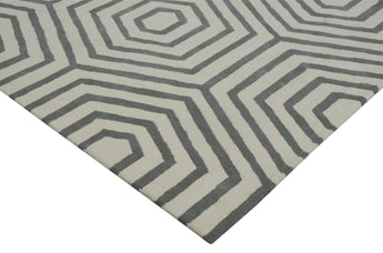 Nexus White Grey Handmade Rugrugs