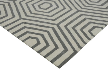 Nexus White Grey Handmade Rugrugs