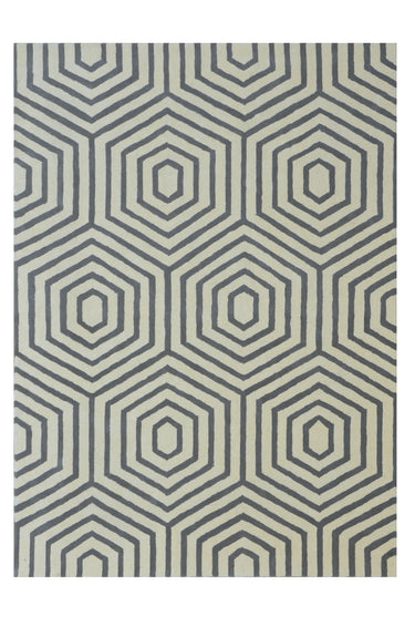 Nexus White Grey Handmade Rugrugs