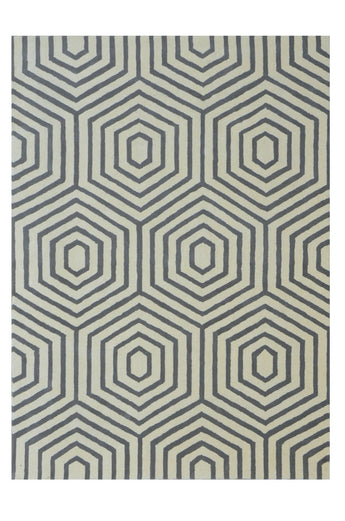 Nexus White Grey Handmade Rugrugs