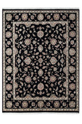 Noorani Wool Silk Black HandKnotted Rug