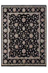 Noorani Wool Silk Black HandKnotted Rugrugs