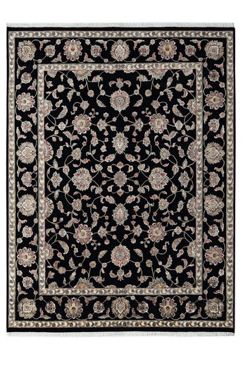 Noorani Wool Silk Black HandKnotted Rugrugs