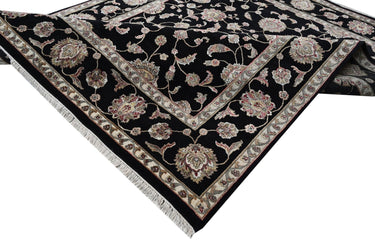 Noorani Wool Silk Black HandKnotted Rugrugs