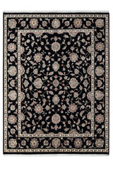 Noorani Wool Silk Black HandKnotted Rugrugs
