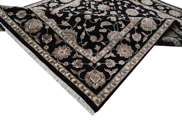 Noorani Wool Silk Black HandKnotted Rugrugs