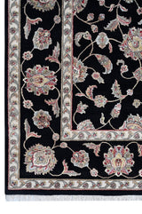 Noorani Wool Silk Black HandKnotted Rugrugs