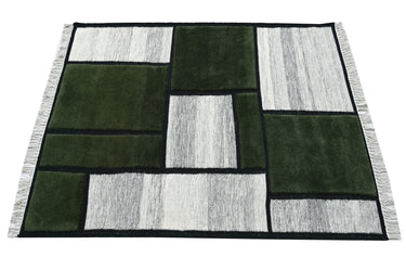 Pebbles and Moss Wool Handwoven Dhurrierugs