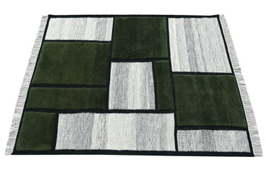 Pebbles and Moss Wool Handwoven Dhurrierugs