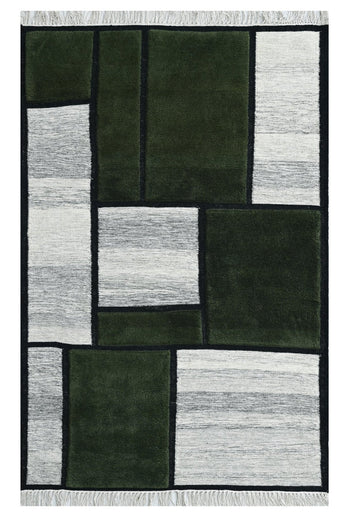 Pebbles and Moss Wool Handwoven Dhurrierugs