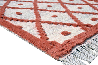 Phuleri Wool Red Handwoven Dhurrierugs