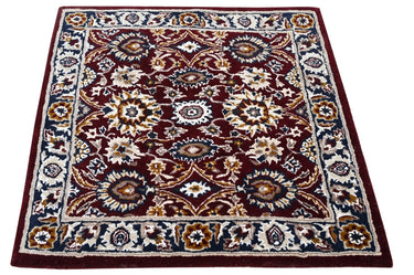 Red Square Traditional Handmade Rugrugs