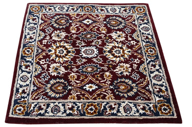 Red Square Traditional Handmade Rugrugs