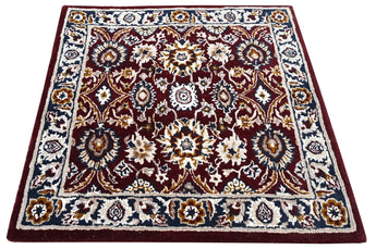 Red Square Traditional Handmade Rugrugs