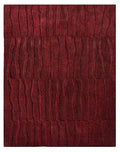 Red Swirl Textured Handmade Rug