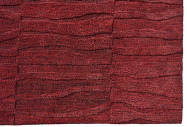 Red Swirl Textured Handmade Rugrugs