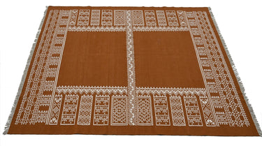 Rust Wool Handwoven Dhurrierugs
