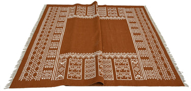 Rust Wool Handwoven Dhurrierugs