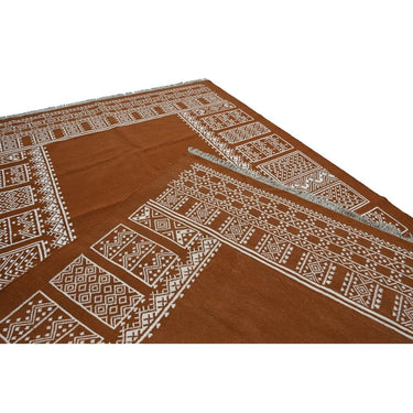Rust Wool Handwoven Dhurrie The Rugs Story