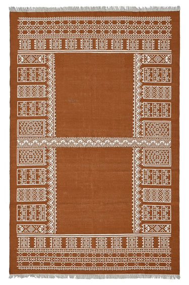 Rust Wool Handwoven Dhurrierugs