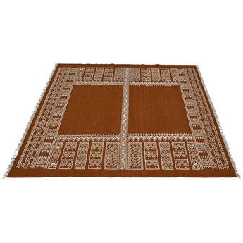 Rust Wool Handwoven Dhurrie The Rugs Story