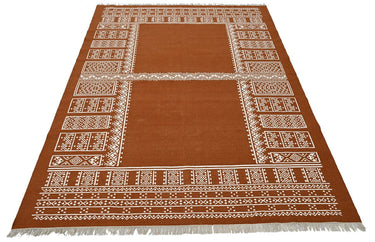 Rust Wool Handwoven Dhurrierugs