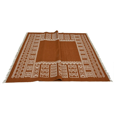 Rust Wool Handwoven Dhurrie The Rugs Story