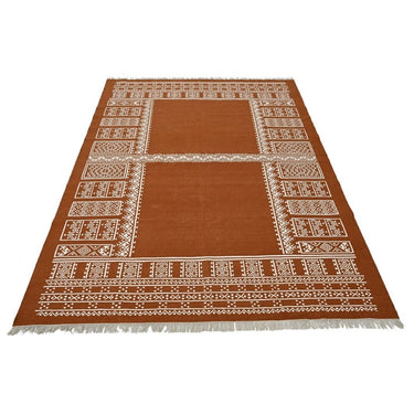 Rust Wool Handwoven Dhurrie The Rugs Story