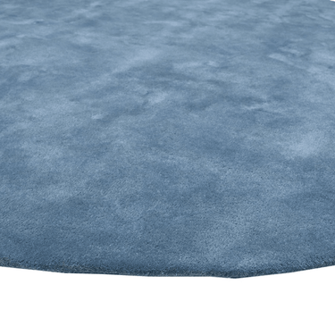 Solid Blue Round Handmade Rugrugs