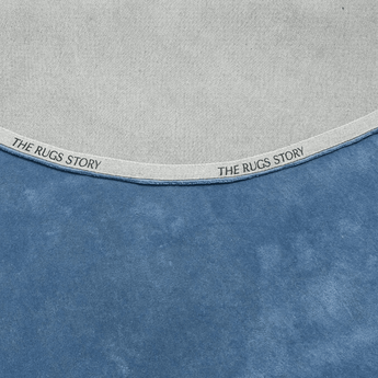Solid Blue Round Handmade Rugrugs