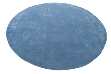 Solid Blue Round Handmade Rugrugs
