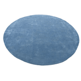 Solid Blue Round Handmade Rugrugs