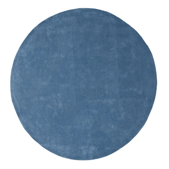 Solid Blue Round Handmade Rugrugs