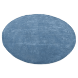 Solid Blue Round Handmade Rugrugs