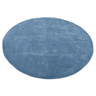 Solid Blue Round Handmade Rugrugs