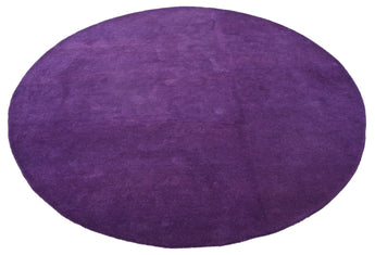 Solid Purple Round Handmade Rugrugs