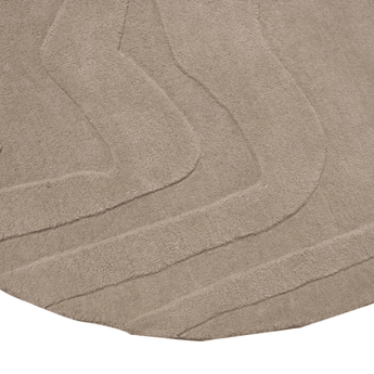 Terrain Round Beige Handmade Rugrugs