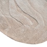 Terrain Round Beige Viscose Handmade Rugrugs