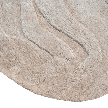 Terrain Round Beige Viscose Handmade Rugrugs
