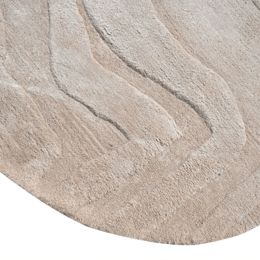 Terrain Round Beige Viscose Handmade Rugrugs