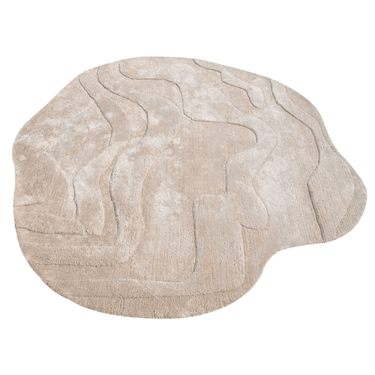 Terrain Round Beige Viscose Handmade Rugrugs