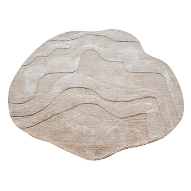 Terrain Round Beige Viscose Handmade Rugrugs