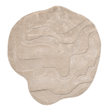 Terrain Round Beige Viscose Handmade Rugrugs