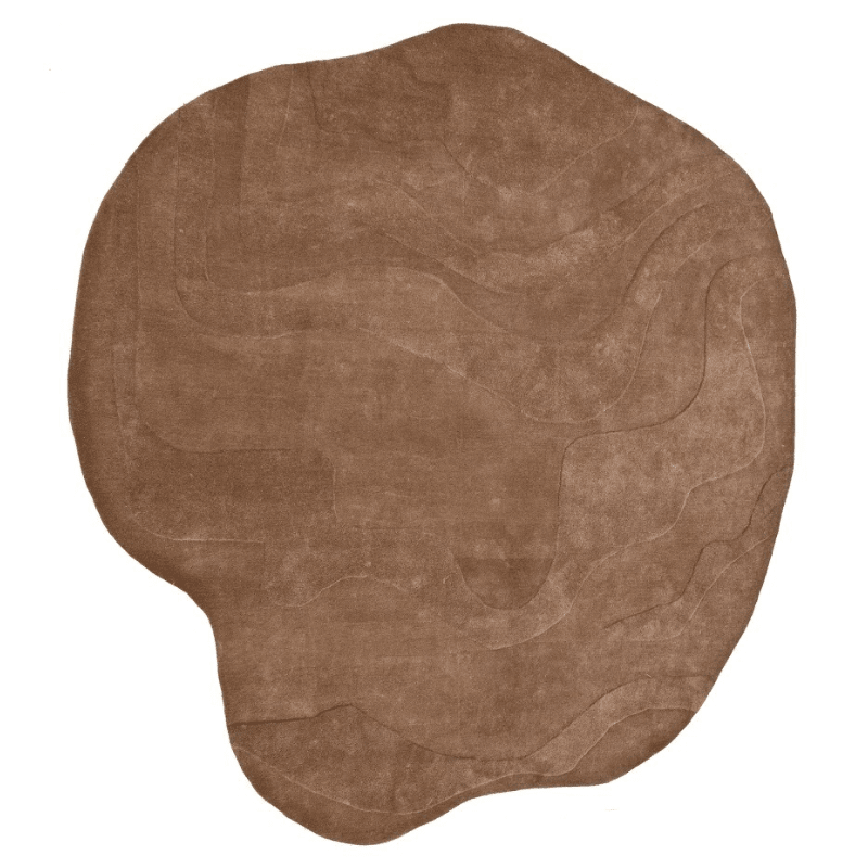 Terrain Round Brown Handmade Rugrugs