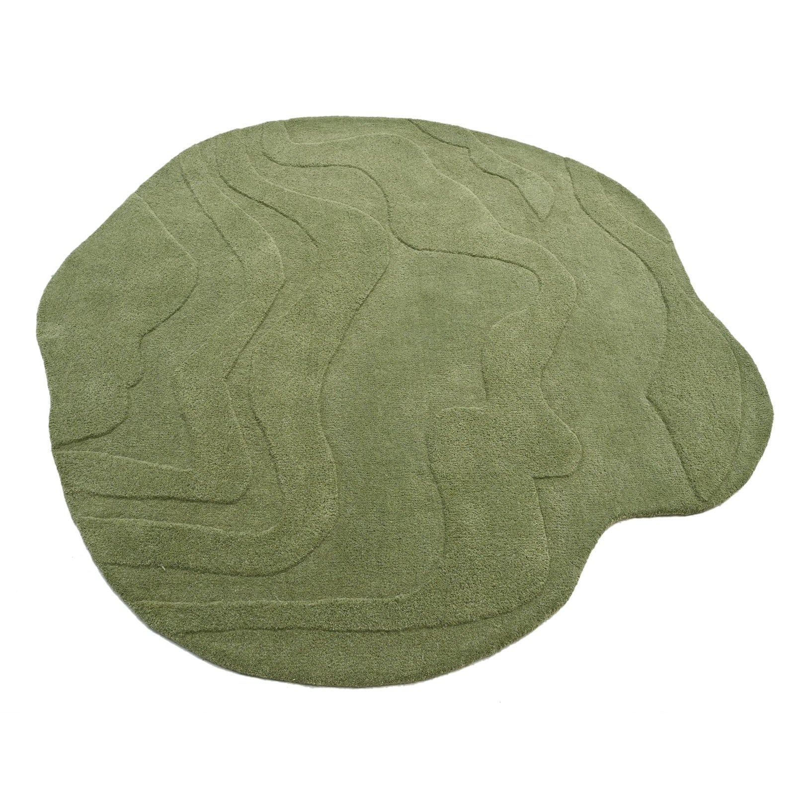 Terrain Round Green Handmade Rug I The Rugs Story