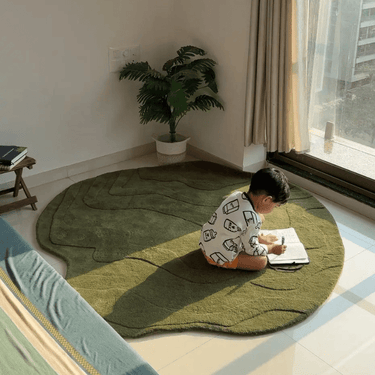 Terrain Round Green Handmade Rugrugs