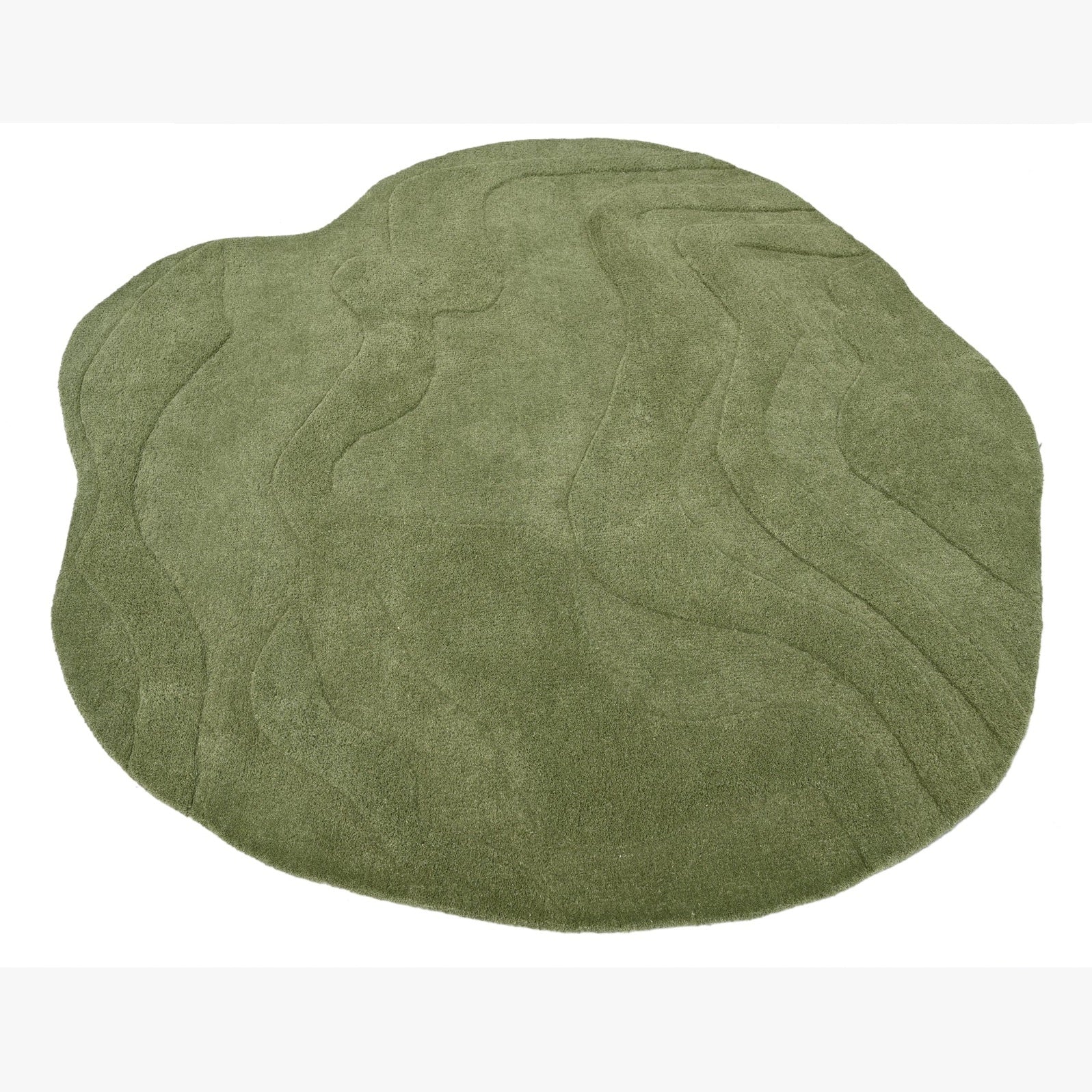 Terrain Round Green Handmade Rug I The Rugs Story