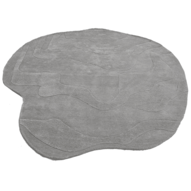 Terrain Round Light Grey Handmade Rugrugs