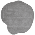 Terrain Round Light Grey Handmade Rug